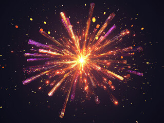 Obraz premium Stunning firecracker burst with shimmering sparks illuminating the night sky perfect for celebrations and festivals