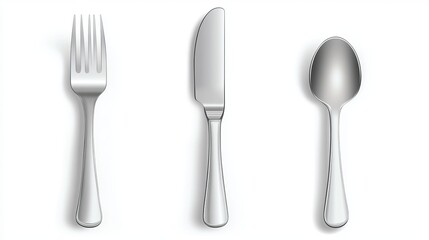 Cutlery. Fork, knife and spoon. Cutlery. Fork and spoon isolated on white
