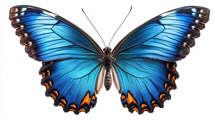 Fototapeta premium Blue Morpho Butterfly with Open Wings