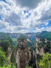 Majestic Mountain Peaks and Dense Forests in Zhangjiajie Scenic Area, Hunan, China