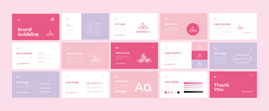 Complete Brand Identity Guidelines Template, Professional Logo Presentation, Modern Brand Guidelines Template