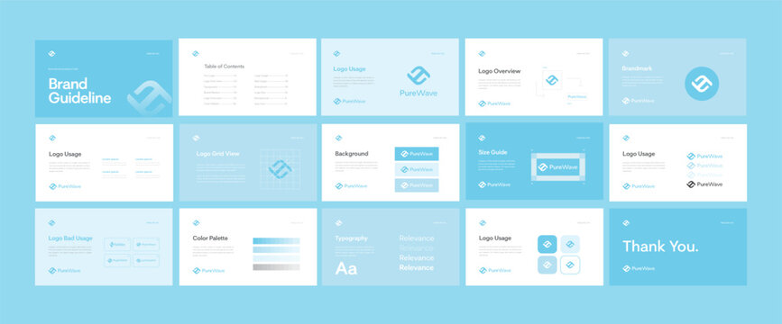 Complete Brand Identity Guidelines Template, Professional Logo Presentation, Modern Brand Guidelines Template