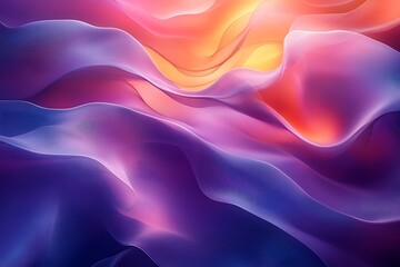 Fototapeta premium Abstract waves of colorful fabric-like textures in soft gradients.