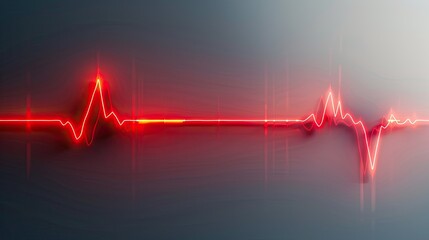 Zoomed-In View of a Medical Monitor Displaying a Red Heartbeat Line, Sharply Contrasted Against a White Background, Capturing Precision in Vital Sign Monitoring for Healthcare Contexts