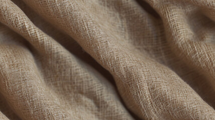 Fototapeta premium White linen canvas crumpled natural cotton fabric. Organic Eco textiles White Fabric linen texture