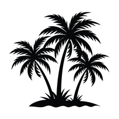 Palm Tree Silhouette Vector Illustration for Tropical Designs