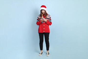 Woman wearing Santa hat
