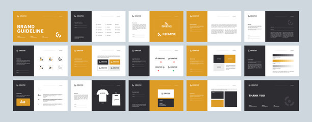 Complete Brand Identity Guidelines Template, Professional Logo Presentation, Modern Brand Guidelines Template