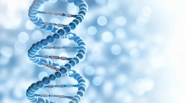 DNA Structure on Blue Background. Suitable for medical, genetic, and scientific content, highlighting advancements in biotechnology and molecular studies