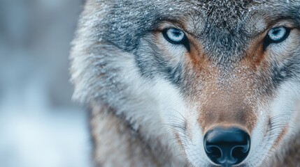 Obraz premium Intense Close-Up of a Wolf's Eye