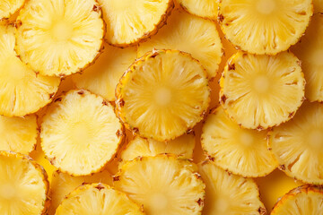 slices of pineapple top view