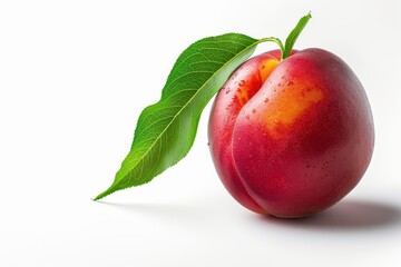 Peach and mango on a white background with clipping path Professional studio macro shot