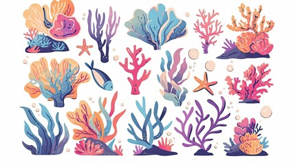Colorful Underwater Coral Reef with Sea Life