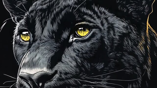 Cool t-shirt design with panther, on a black background.