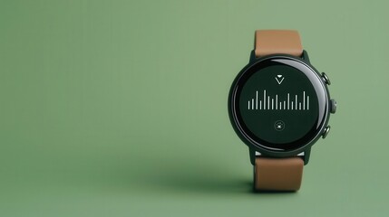 Smartwatch displaying voice assistant interface, modern wearable technology trend