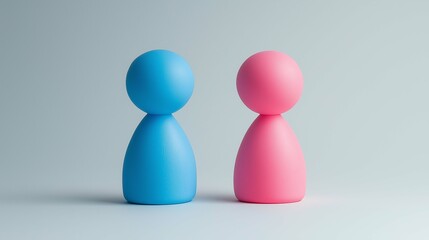 Simple Gender Symbols in Vibrant Blue and Pink Colors