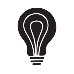 Black Bulb icon silhouette vector on white background