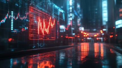 Obraz premium Integrating healthcare insights the intersection of hospital symbols and stock market trends