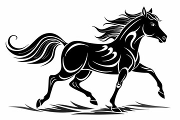 Galloping Horse Silhouette Vector