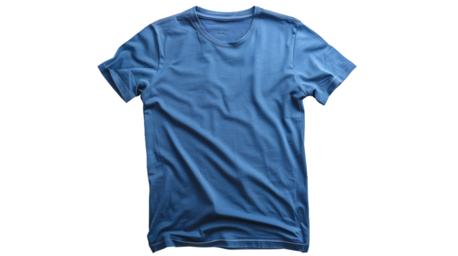 Easygoing Elegance: Casual Blue Men's T-Shirt on white background