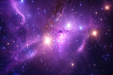 Fototapeta premium Enchanting Cosmic Landscape in Shades of Purple and Gold