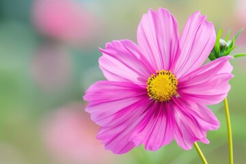 Obraz premium Selective focus on garden cosmos flower Pink cosmos with blurred background
