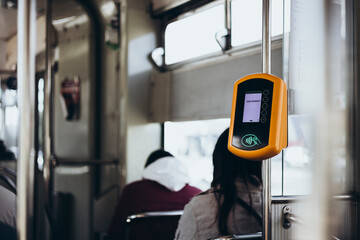 Contactless ticket validator, payment of travel in municipal transport.