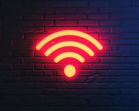 WiFi symbol glowing under LiFi light, symbolizing nextgen connectivity innovation