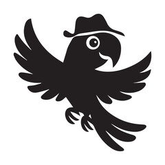 Parrot silhouette Vector illustration on a white background