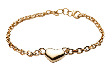 Fashionable Heart Charm Bracelet Romantic Chain on white background