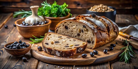 Homemade Rye Sourdough Bread with Black Olives - Delicious Recipe Idea for Baking Enthusiasts