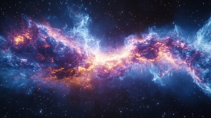 Obraz premium Spectacular cosmic nebula illuminating the vastness of outer space