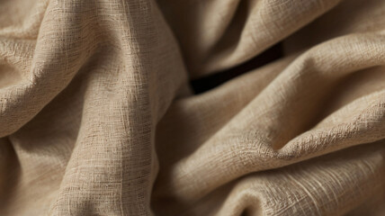 Fototapeta premium White linen canvas crumpled natural cotton fabric. Organic Eco textiles White Fabric linen texture