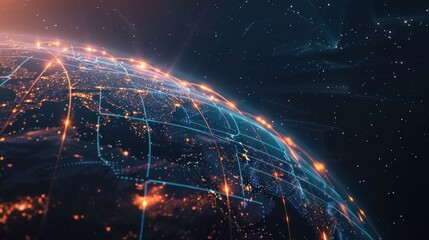 Fototapeta premium Global Network and Connections