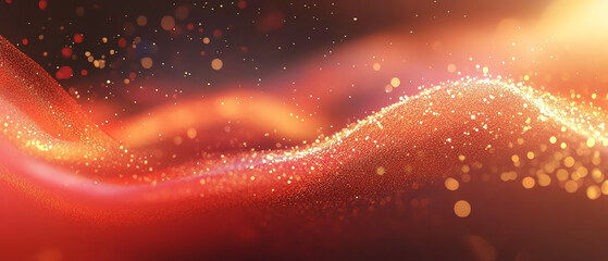 Radiant firecracker trails a celebration of red and gold in festive sparkling patterns