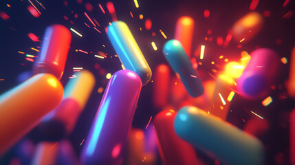 Vibrant firecrackers light up the night sky with explosive colors and dynamic patterns in a stunning display of celebration and joy