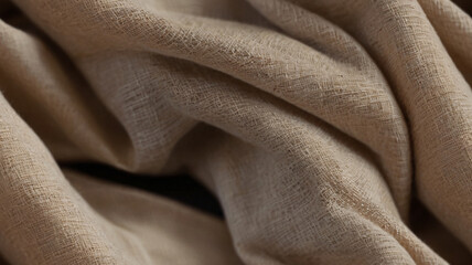 Fototapeta premium White linen canvas crumpled natural cotton fabric. Organic Eco textiles White Fabric linen texture