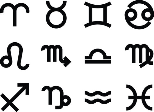Zodiac sign symbol Icon Set