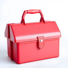 red toolbox isolated on white background. Generative AI