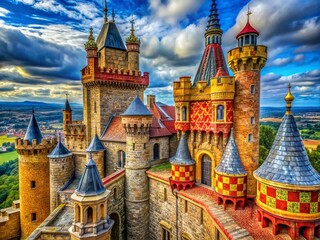 Intricate Castle Tower Pattern for Fantasy Design and Home Decor Inspiration