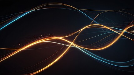 Photo Glowing shiny lines affect the vector background