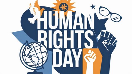 human rights day illustration banner background. World international day of Human rights for justice template.