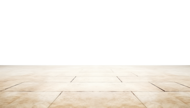 brown tile floor border isolated on transparent background cutout