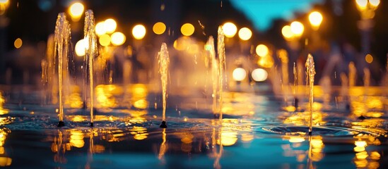 Show Of Fountains Background Out Of Focus