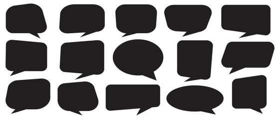 Black speech bubble collection. Set of speech bubble. Speech bubble comic