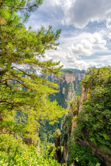 Majestic Mountain Peaks and Dense Forests in Zhangjiajie Scenic Area, Hunan, China