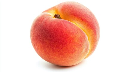 Ripe Whole Peach Fruit Isolated On White Background With Clipping Path Full Depth Of Field