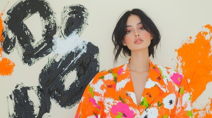 Vibrant fashion statement exploring bold colors and artistic expression in contemporary portrait photography