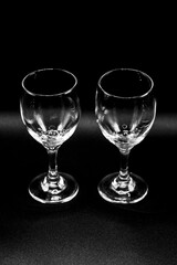 Glass stem on white background