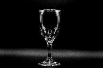 Glass stem on white background